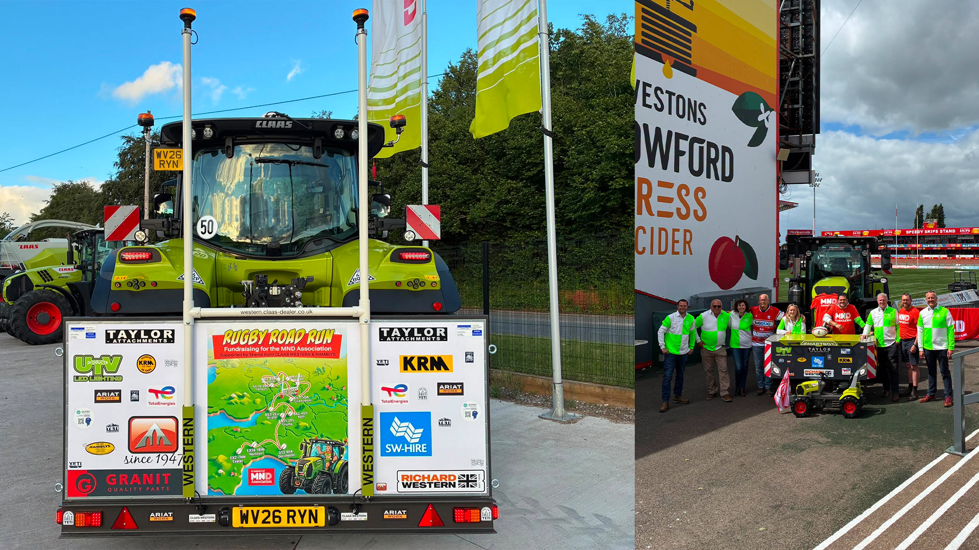 CLAAS UK tractor at a rugby ground